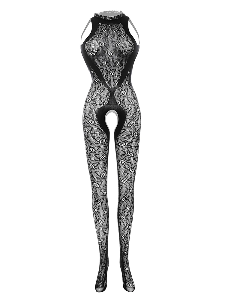 Hot Selling Men\'s Sex Jumpsuit One-piece Fishing Net Full Body Stocking Clothes Gay Erotic Mesh Transparent Temptation Body Suit