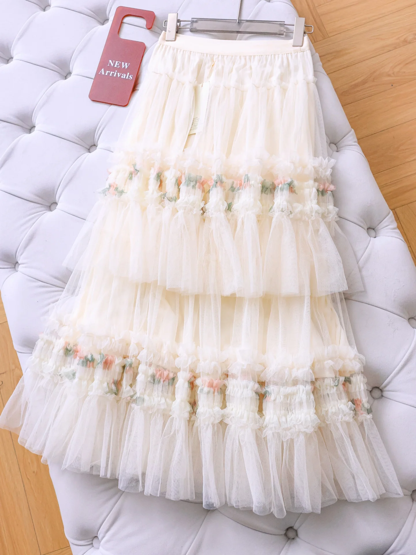 

Gorgeous Lace Pleated Skirt Women's High Waist Cake Skirt Spring 2026 New Style Polyester Fiber Loose Fit Elastic Waist