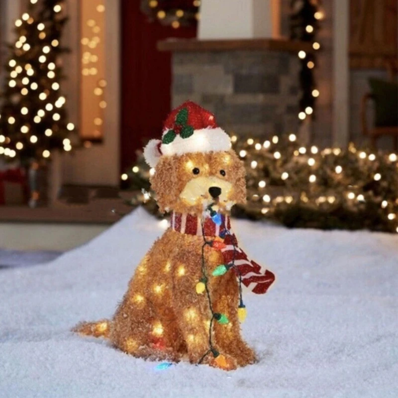 

Fluffy Doodle Dog String Lights Festive Outdoor Garden Puppy Floor Lights LED Animal Lamp Warm Light for Indoor N29 22 Dropship