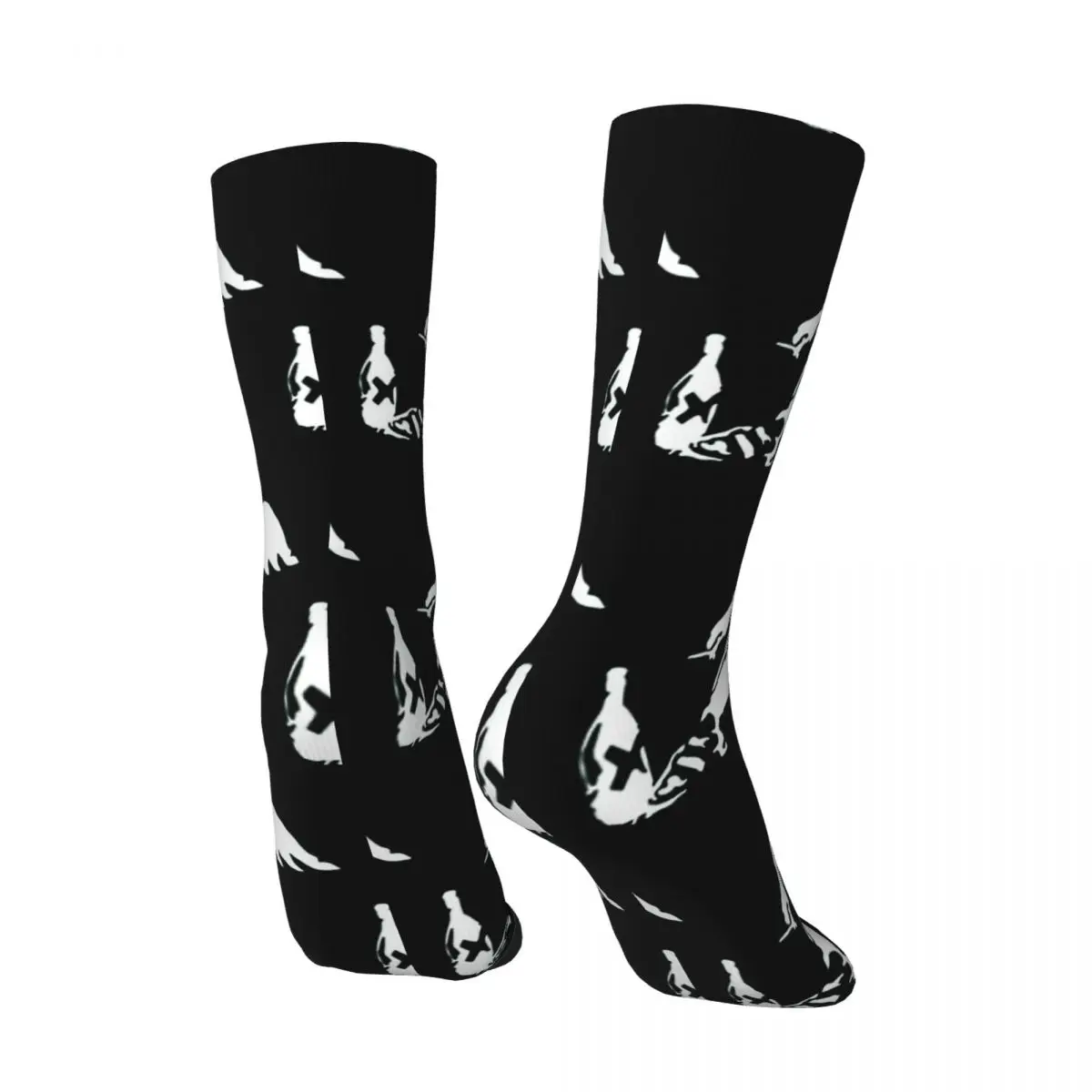 Funny Compression Sock for Men Fallen Angel Hip Hop Harajuku Graffiti Young Culture Fashion Creative Art Banksy Boys Crew Sock