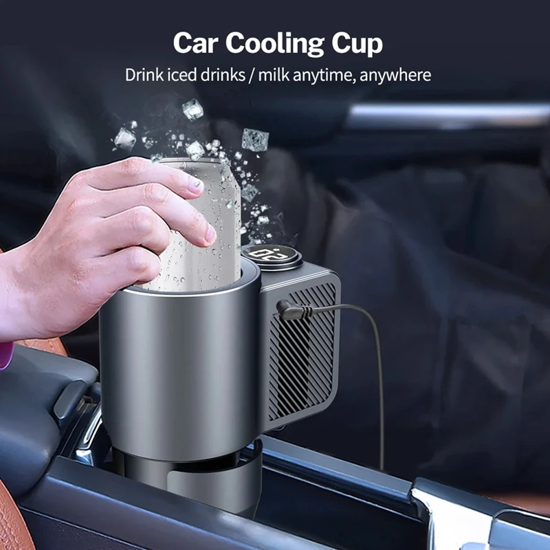 Smart Car Cup Holder Cooling Auto Cup Drink Holder For Camping Travel Driving Beverage Cans Cooler