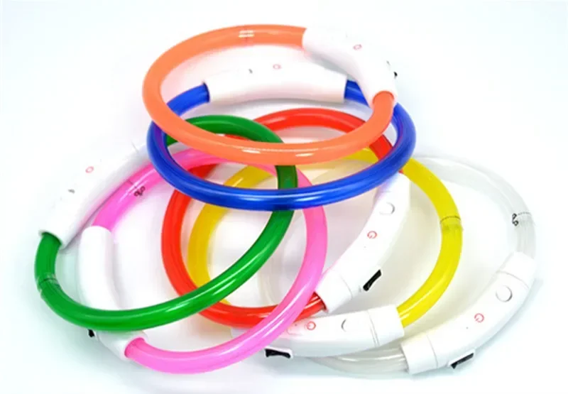 LED كلب طوق انفصال متوهجة قلادة ضوء وامض USB منع فقدان مكافحة خسر الكلاب ليلة السلامة منتجات مضيئة