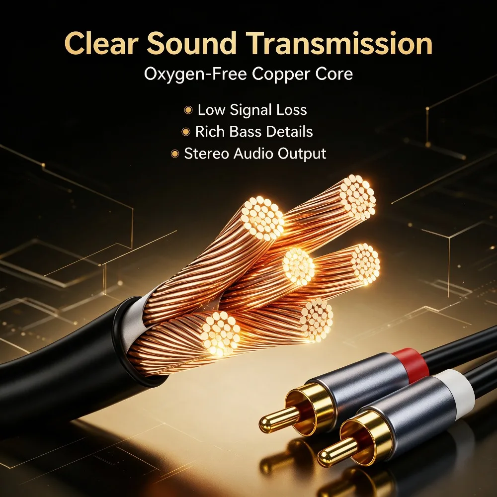 RCA Audio Cable Dual Male to Male Gold Plated OFC for DDJ FLX4 400 SB3 RB SR2 REV1 FLX6 SX3 800 1000 XDJ RR RX3 DJ Mixer