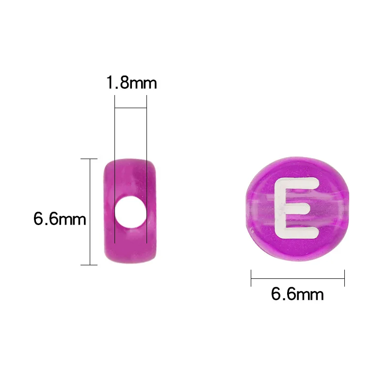 100pcs/lot Acrylic Oblate Alphabet Beads Colorful Transparent Letter Beads For DIY Jewelry Making Necklace Bracelets Accessories image 2