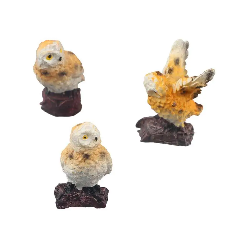 DIY Owl Owl Figurine Weatherproof Simulation Miniatures Figurine Resin Garden Accessories Home Decor