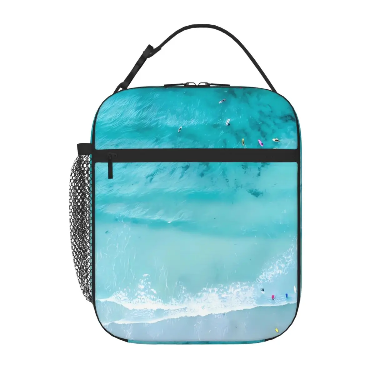 Bestselling Beach Print Beach Art Print Beach Life Modern Simple Insulated Food Bag Park Picnic Canvas Lunch Bag
