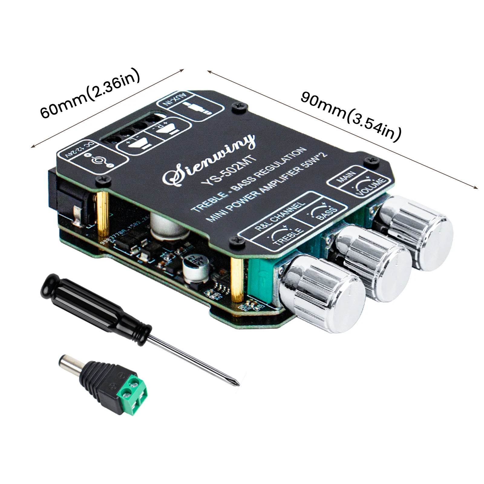 YS-MT21 2.1-Kanal Audio-Leistungsverstärker 50W*2+100W Digitalmodul Subwoofer AUX BT Kabellos 12/24V Stereo HiFi Lautsprecher – Detail 26