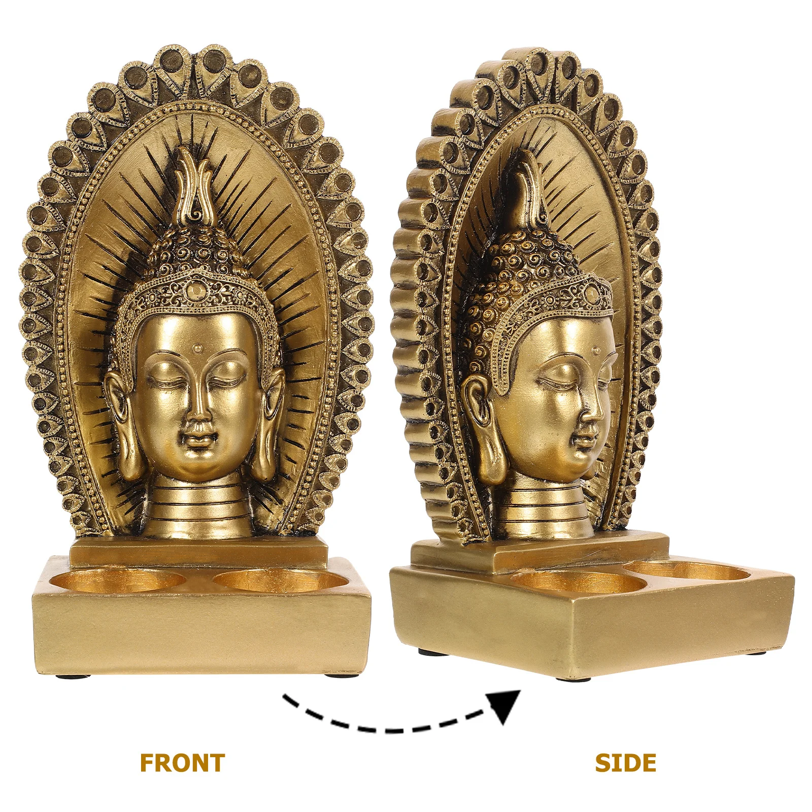 Soporte de cabeza de Buda de resina, soporte decorativo de estilo para decoración de sala de meditación del templo del hogar