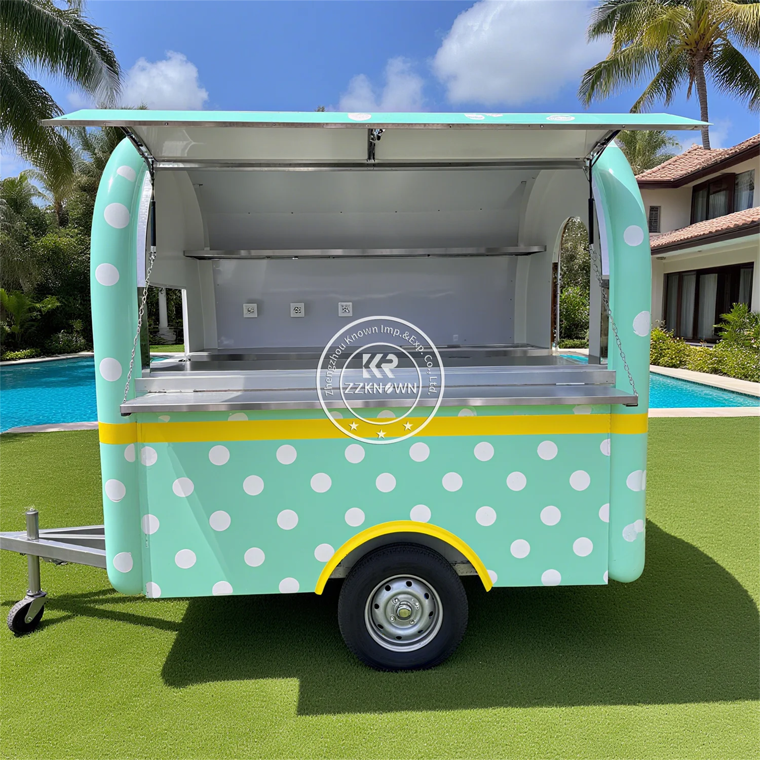 US DOT +VIN Multifunctional New Design Trailer Type Full Stainless Steel Tricycle Hot Dog Carts Food Vending Cart for sale - Image 6