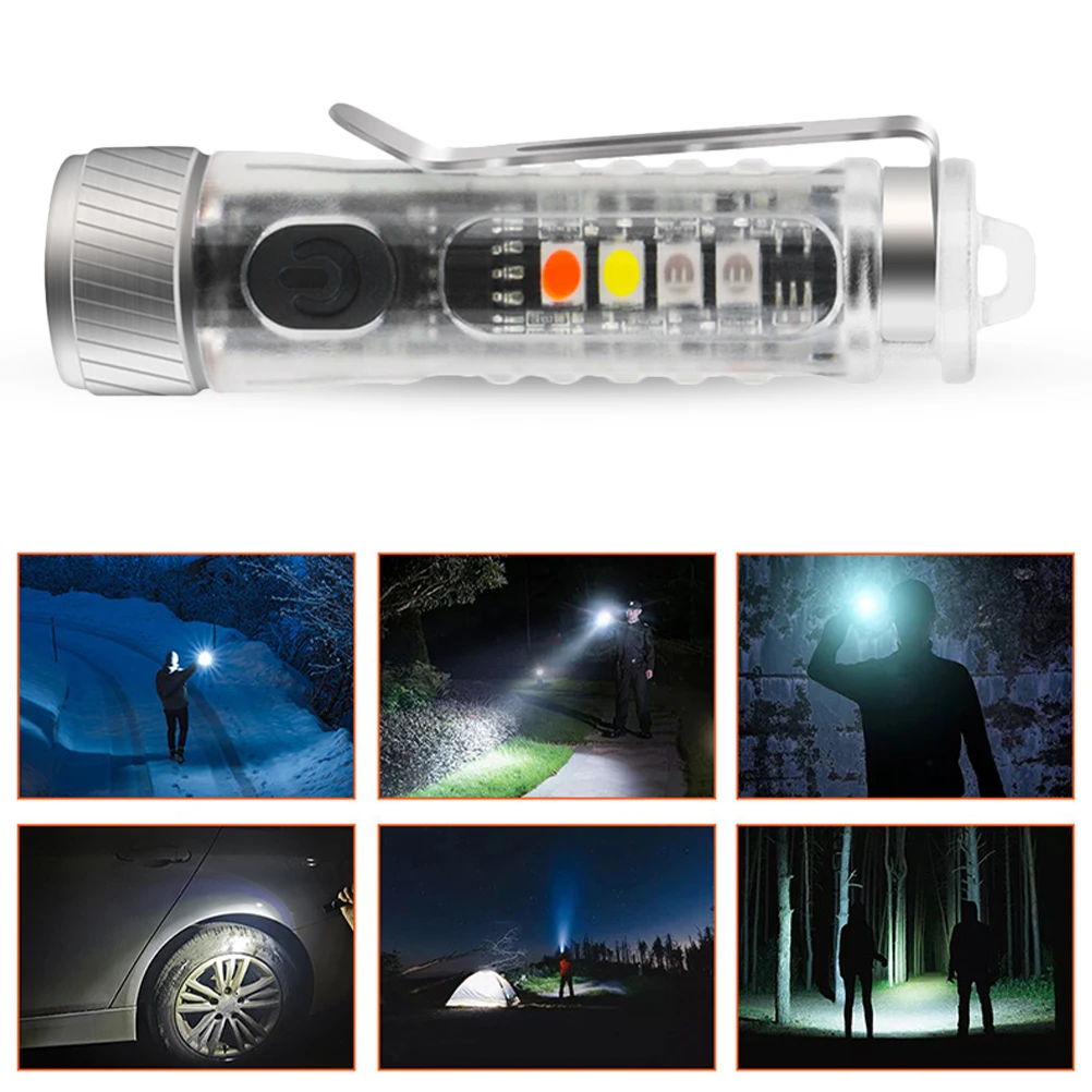 

Mini LED Flashlight Keychain Light IPX6 Waterproof Outdoor Camping UV Modes Portable Small Torch