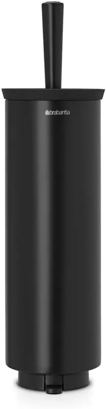 

Freestanding/Wall-Mounted Toilet Brush and Holder in Black with Discreet Case Stand for Bathroom Cleaning