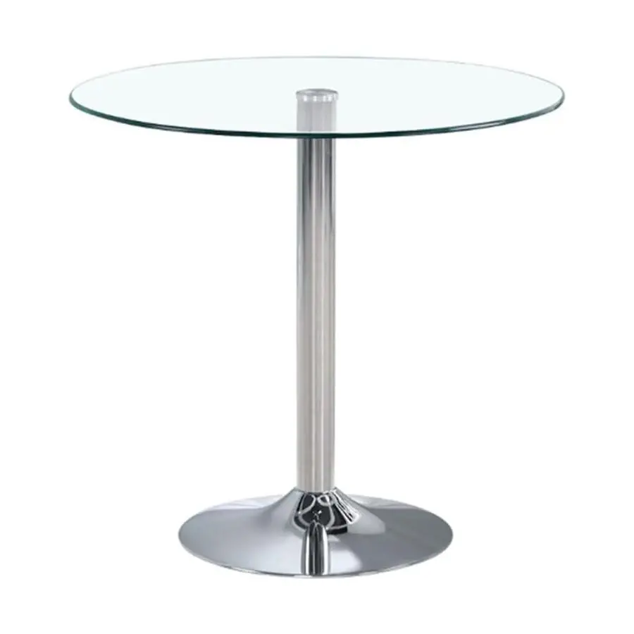 

Round Glass Dining Table, Modern Circular, Sturdy Base and Perfect for 24 Seat, Bistro Style for Dining Room, Living Room, Balco