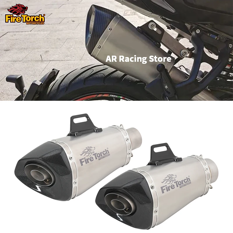 Universal Motorcycle Exhaust Pipe Escape Motorbike 51Mm 60Mm Titanium alloy Muffler for Ninja250 400 Yzf R3 Mt07 09 S1000Rr R6