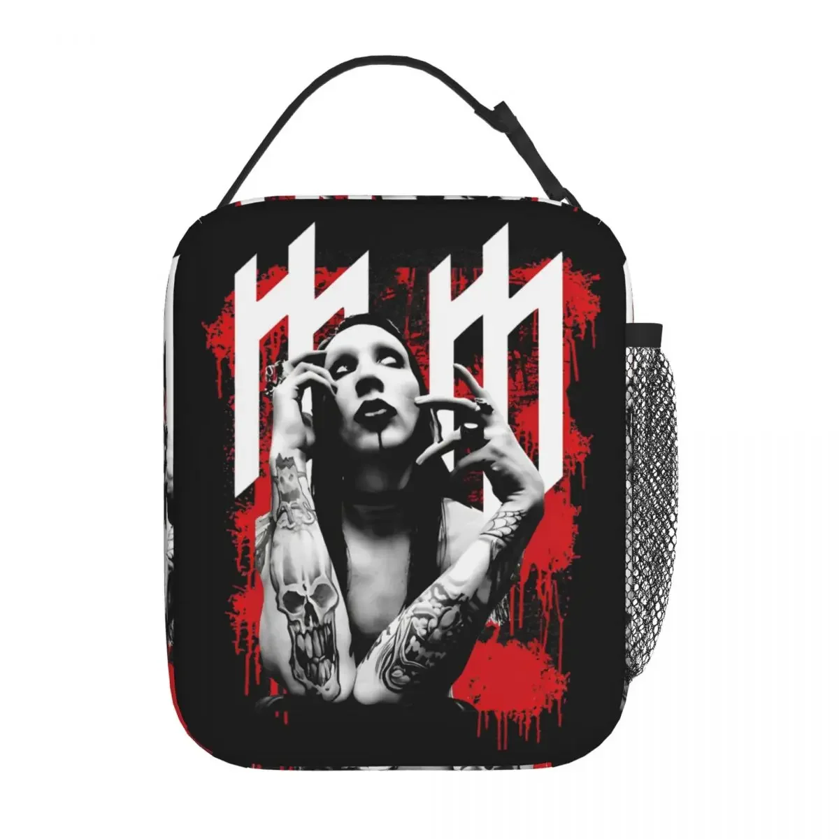 Marilyn Manson Bloody Pervert Black Accessories Insulated Lunch Bag For Travel Storage Food Boxes Portable Thermal Lunch Boxes