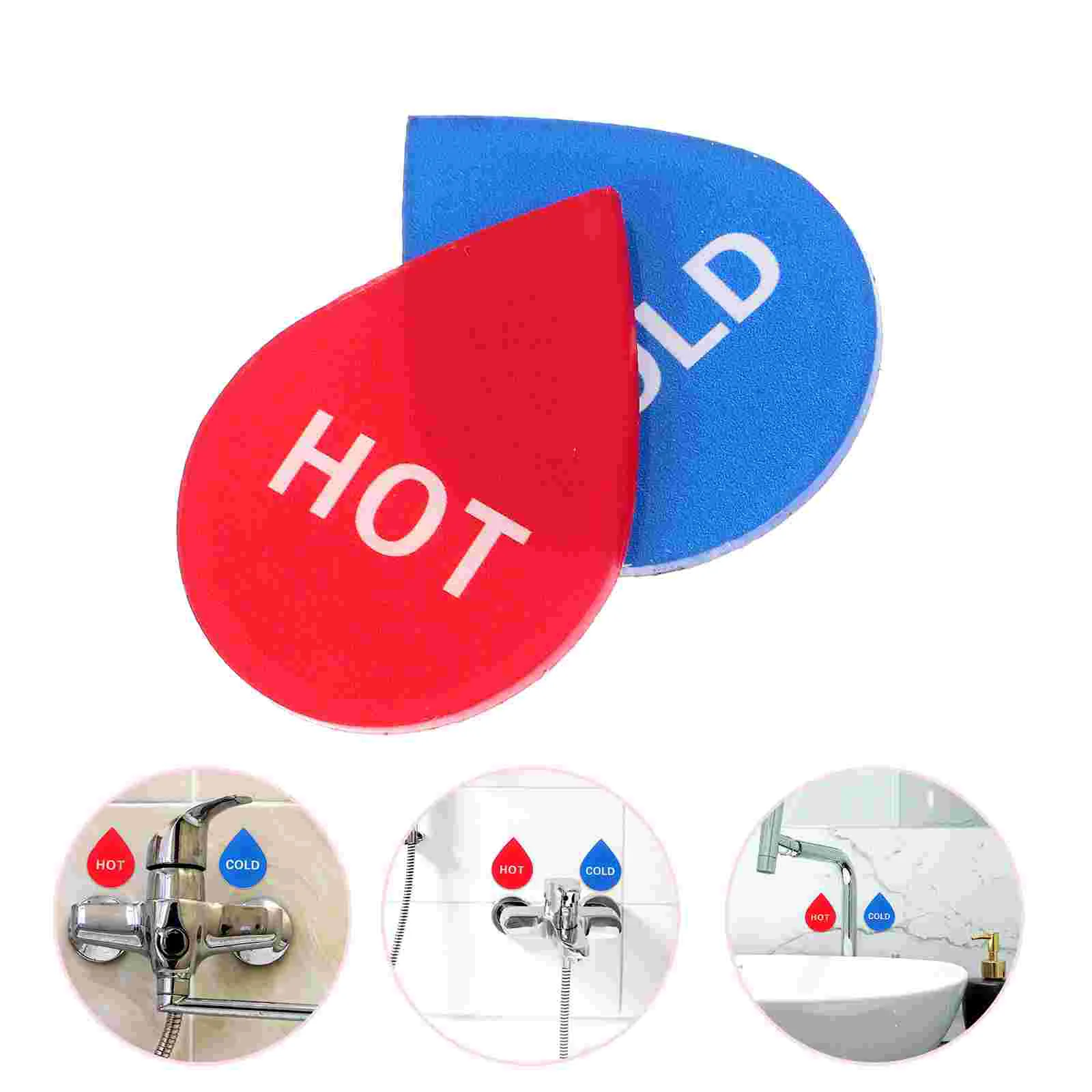 6 Pairs Hot and Cold Water Labels Sign Business Heater Acrylic Bathroom Signs for