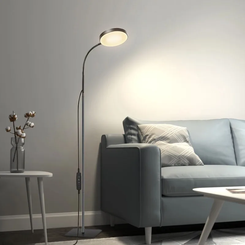 LED Floor Lamp Bright Tall Standing Lamp with 4 Brightness Levels 4 Color Temperatures Adjustable Gooseneck Standard Lamp