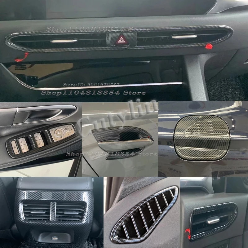 

For Hyundai Sonata DN8 2020-2022 2023 Interior Carbon Fiber Gear Shift Panel Window Switch Cover Trim door handle Accessories