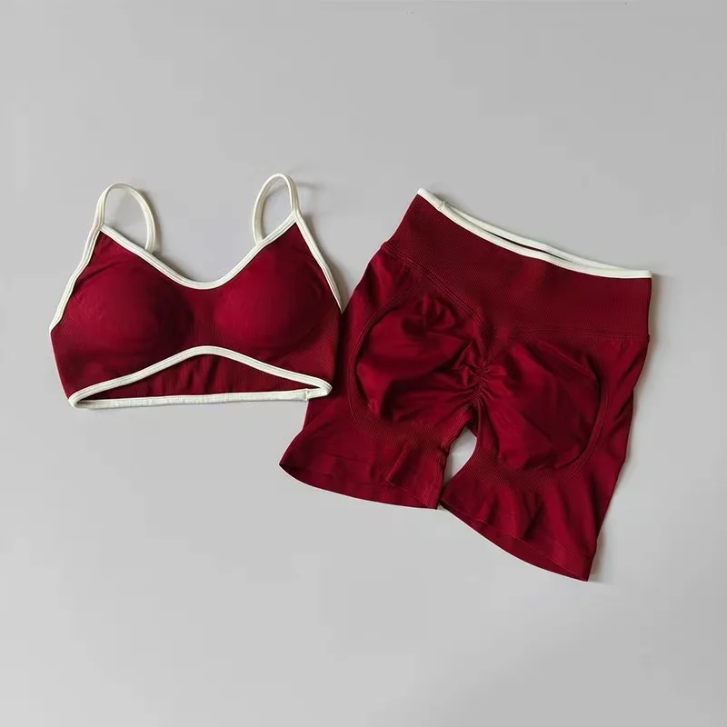 

NEW Fitness Suit, Women's Suspender, Contrasting Color Bra, Sports Shock-absorbing Speed Drying Pants, Breathable Yoga Suit