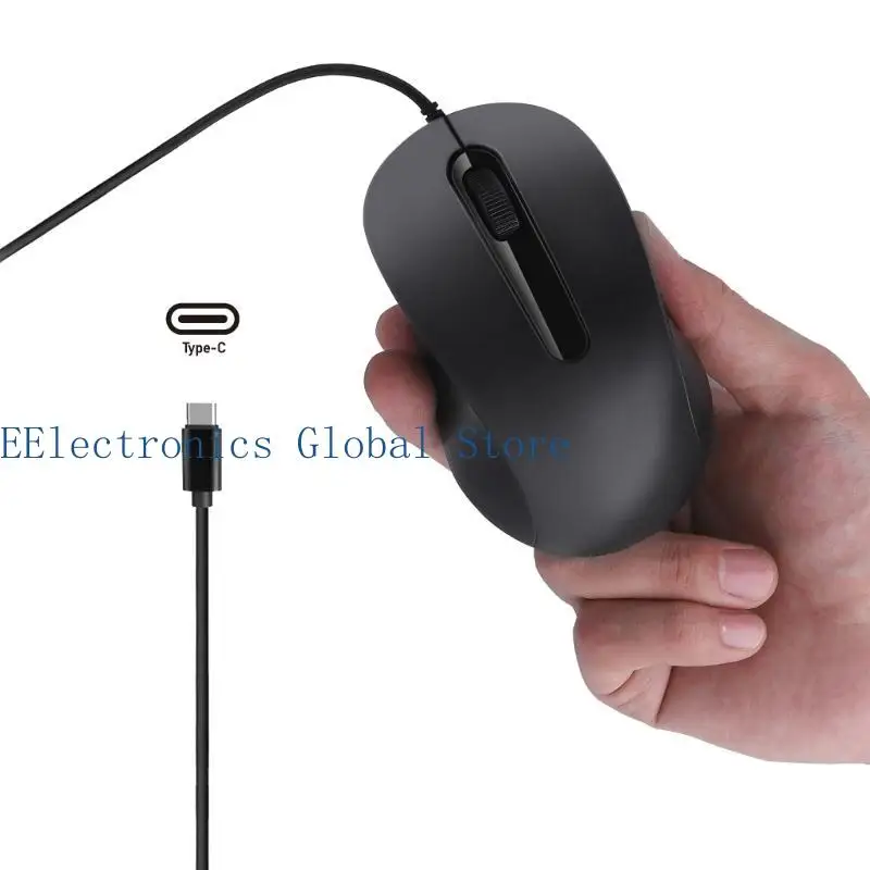 462B Stylish Type C Mouse Ergonomic USB C Mice 3 Buttons 1000DPI for Type C Laptop