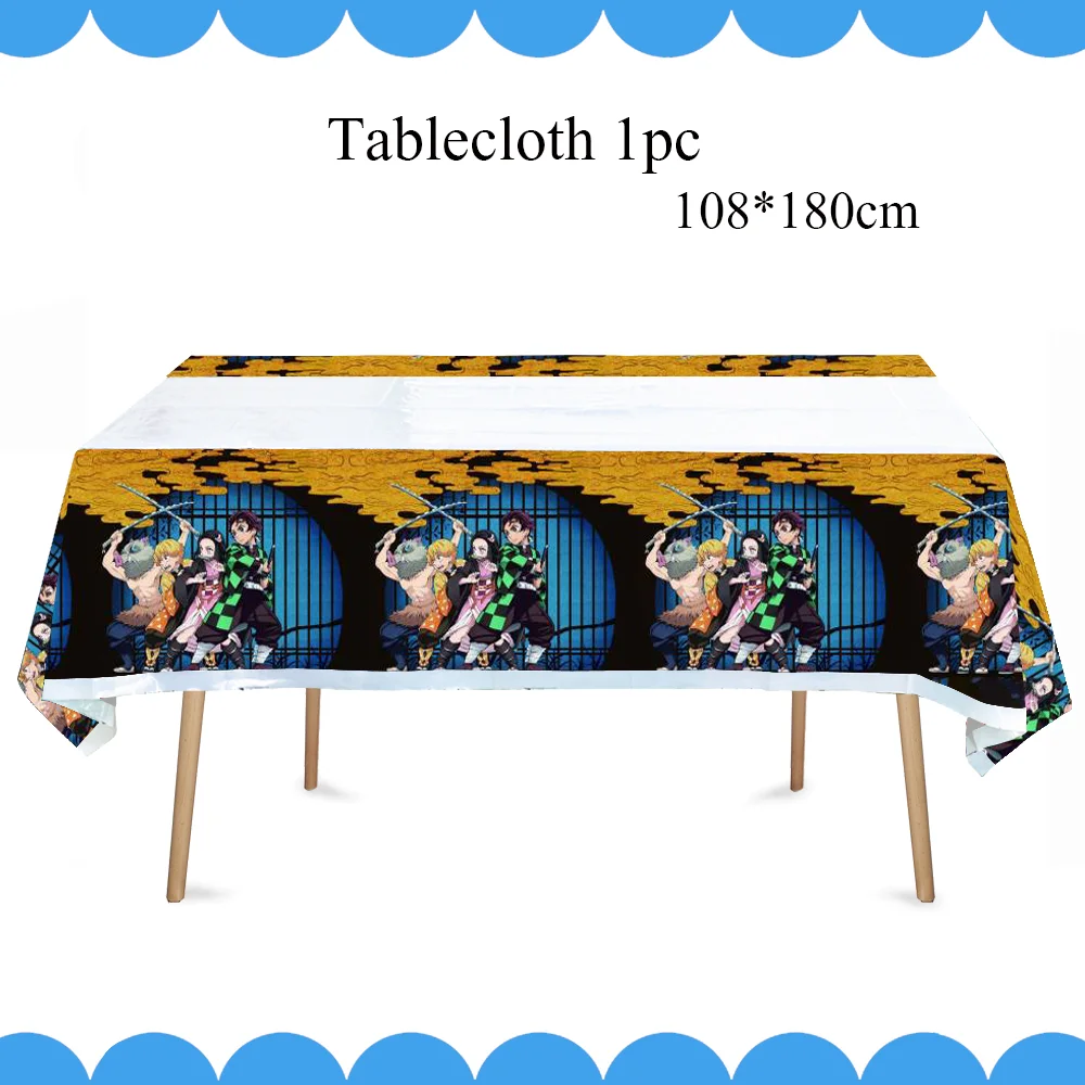 Kimetsu No Yaiba forniture per feste tovaglioli tovaglia piatti palloncini Anime Demon Slayer Baby Shower ragazzi festa di compleanno decorazione