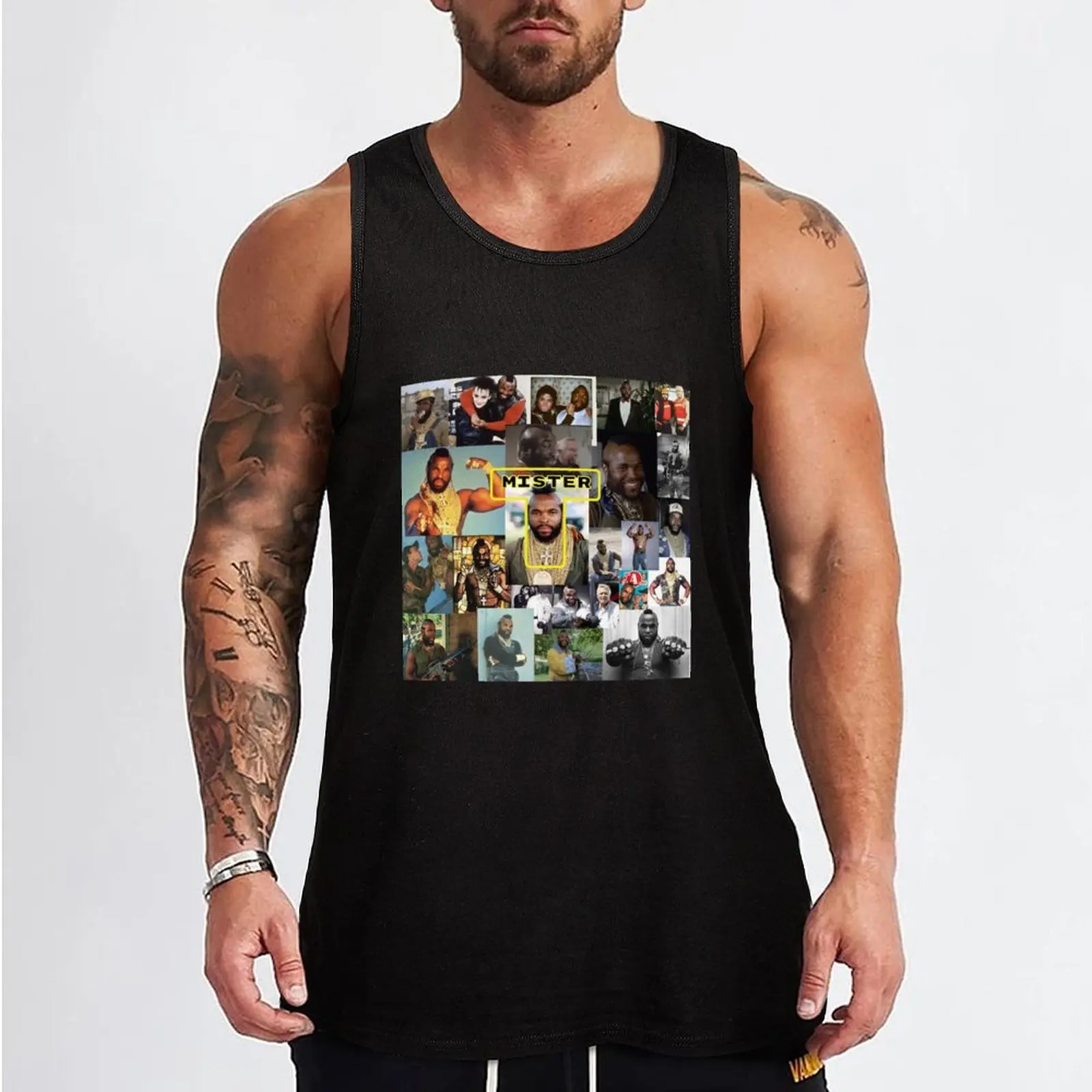 Mister T Patchwork Tank Top gym t-shirts man sleeveless shirts Sportswear for men