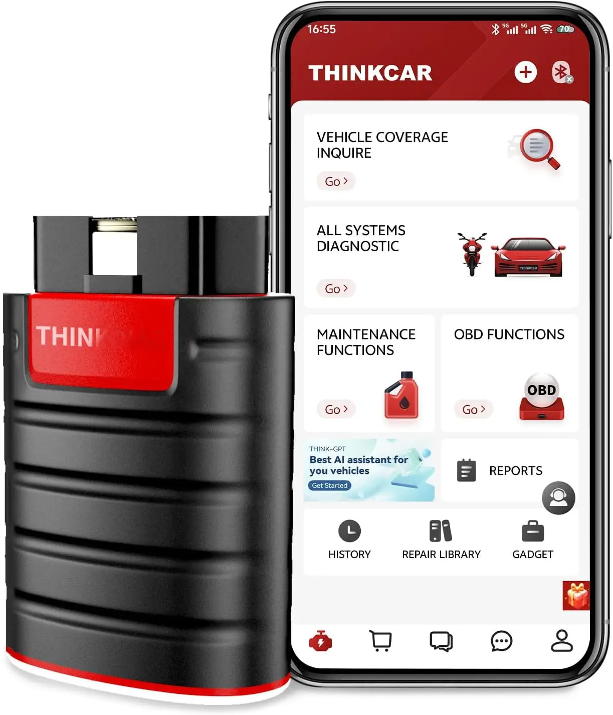 

Thinkdiag OBD2 Scanner Bluetooth Full System Bidirectional Diagnostic Scan Tool OE Level Code Reader with ECU Function 15
