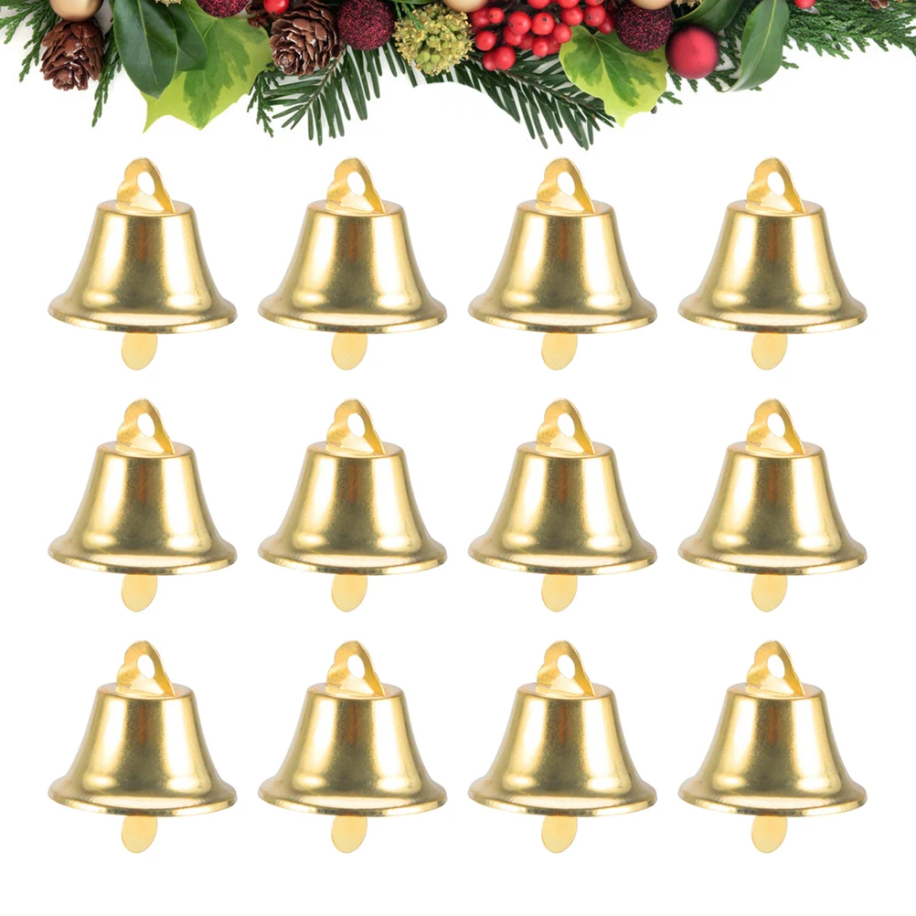 

120 Pcs The Bell Decoration Small Vintage Bells Ornaments Christbaumkugeln Gold
