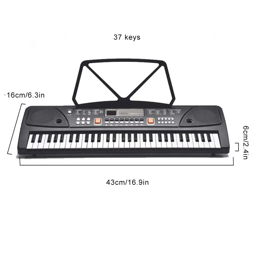 Teclado de Piano de 37/49 teclas para niños, Piano Digital electrónico con micrófono, aprendizaje de música educativa para principiantes, juguetes de regalos