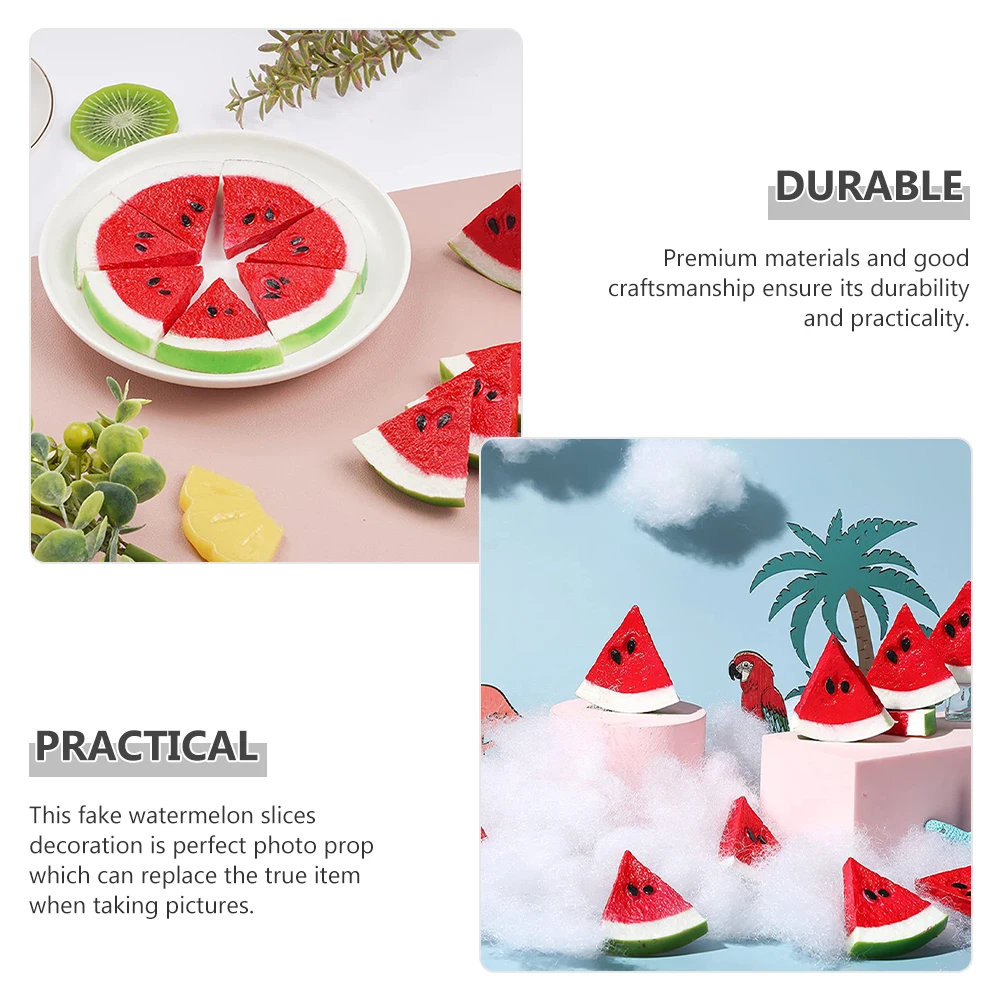 

12 Pcs Artificial Watermelon Slices Fake Fruit Decor Realistic Colors Small Size Vivid Design Premium Materials