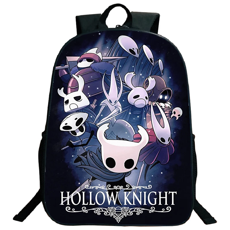 Hollow Knight School Bags 16inch Lightweight Children Backpack Girls Boys Orthopedic Kids Book Bags Primary School Mochila Gift