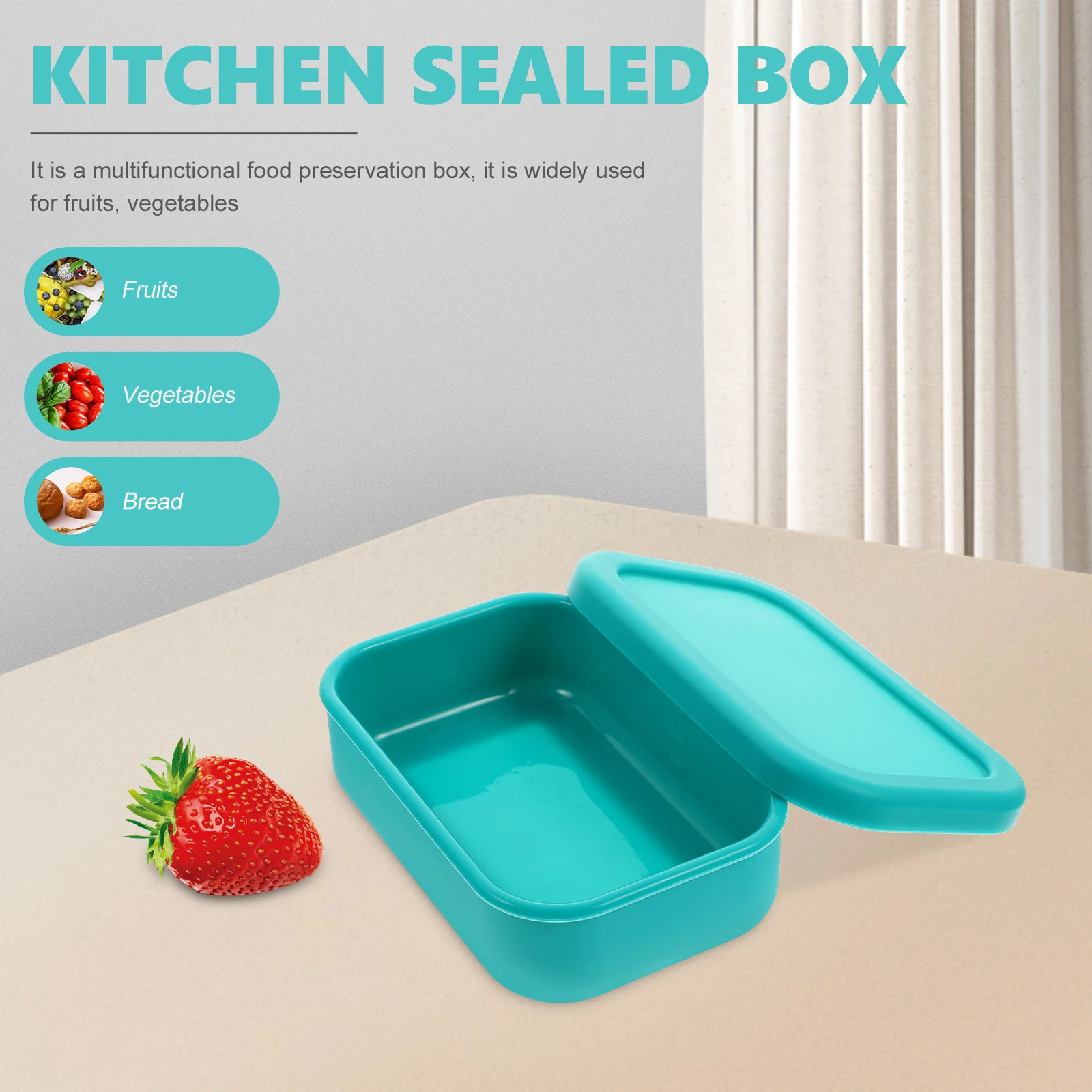 

Silicone Storage Box Airtight Food Container Kitchen Boxes Rectangular Practical Containers Reusable Easy Clean Flexible