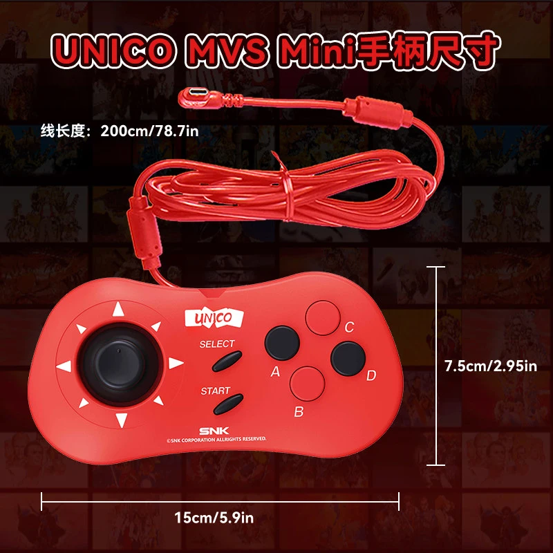 Controller Pad AES MVS & CD 15-pin with Custom Clicky Thumbstick Modified By NK Mini-PAD Arcade Game Acessory