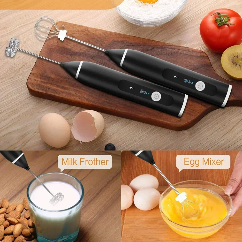 USB Electrical Milk Frothers Electric Handheld Blender with Mini Coffee Maker Whisk Mixer for Coffee Cappuccino Cream Foamer