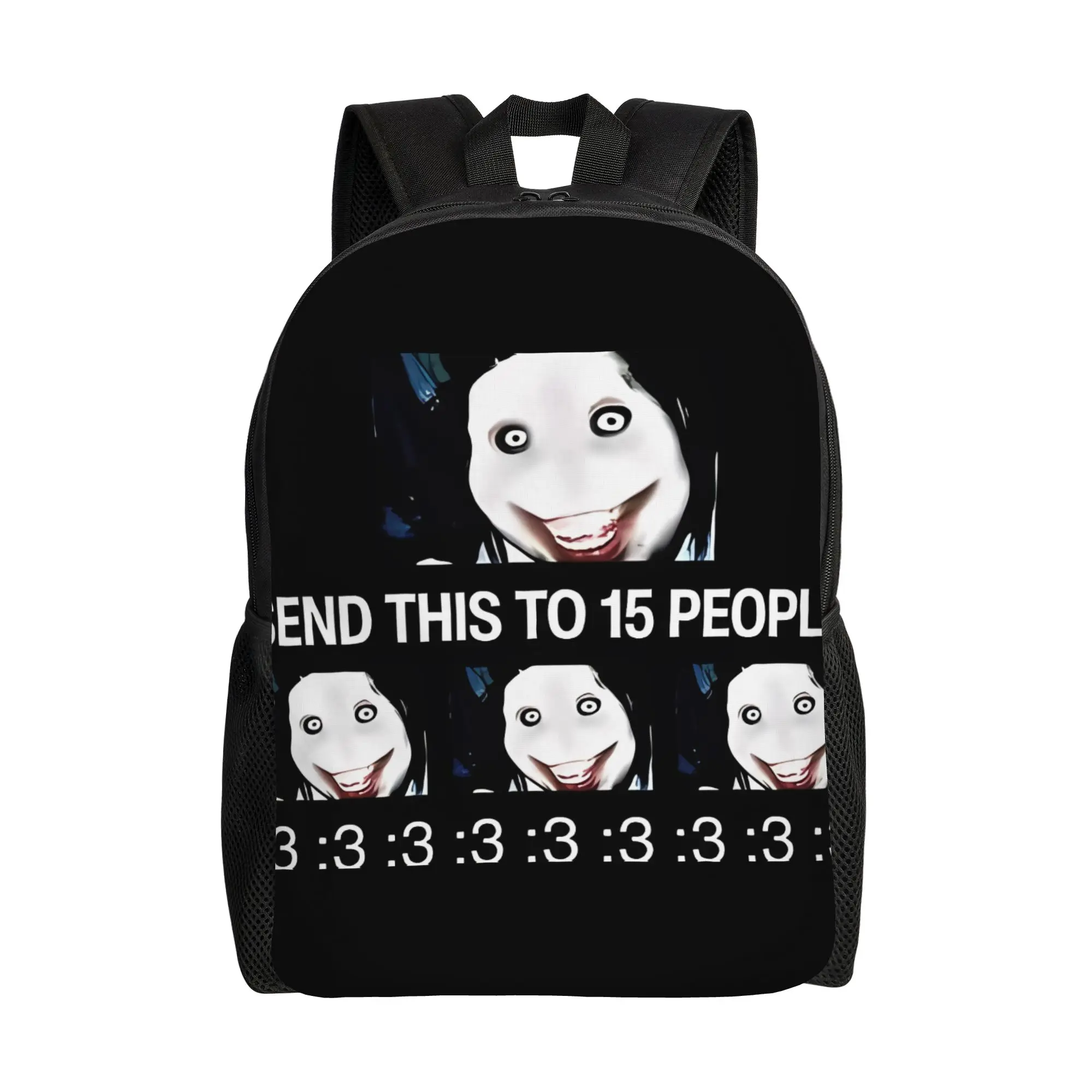 

Retro SEND THIS TO PEOPLE CCreepypasta Backpack Office Workers Fashionable mochila Large Capacity Laptop Bag Back To School