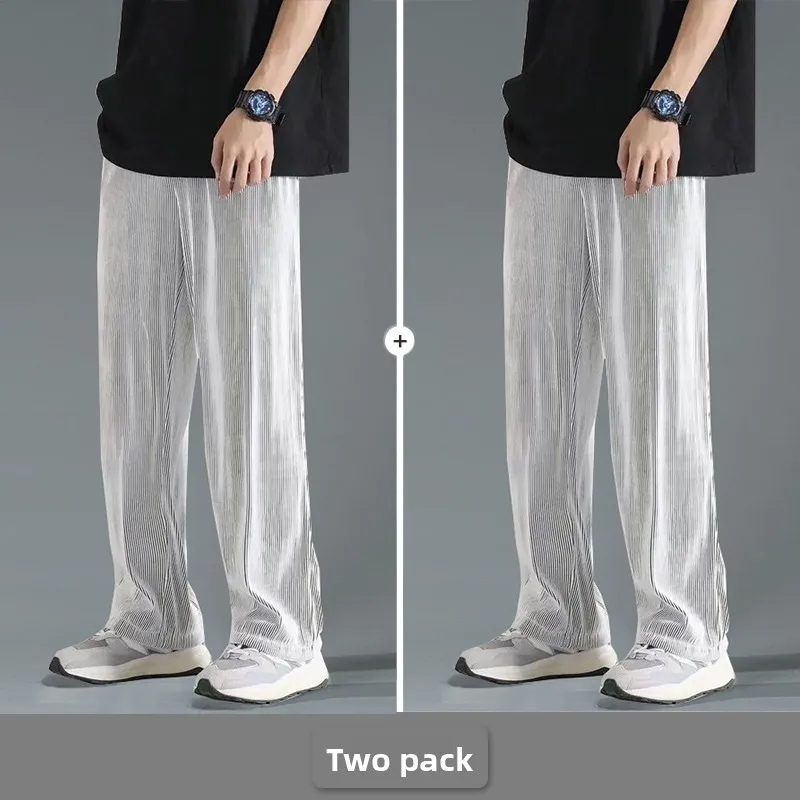

Men's Casual Wide Leg Sports Pants Summer Thin Straight Loose Fit Trendy Versatile Breathable Comfortable Spring Autumn