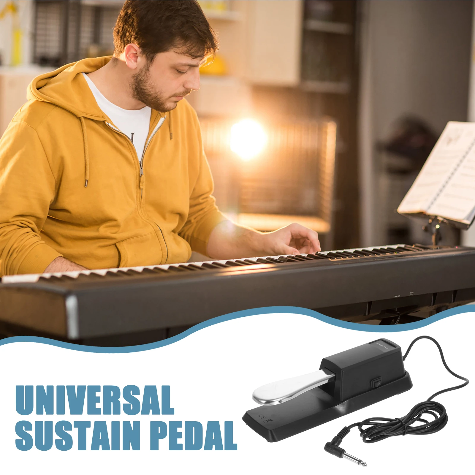 

1PC Piano Damper Pedal Universal Sustain Pedal Synthesizer Damper Pedal Electronic Piano Electronic Keyboard Sustain Foot Pedal