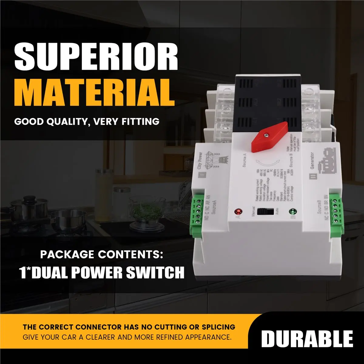 A50U Dual Power Automatic Transfer Switch 3P 100A Household Power Transfer Switch Manual/Automatic