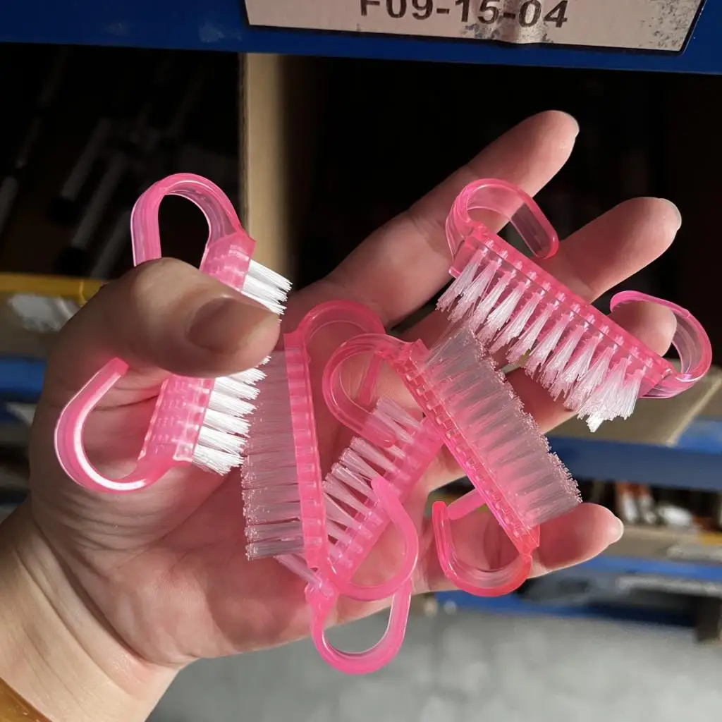 5 stks acryl nagelborstel 5 kleuren nagel manicure pedicure zacht stof verwijderen poeder reinigingsborstel gereedschap transparante hoornborstels * TR