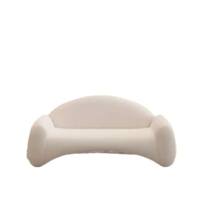 Sitting area Sofa reception Small apartment beauty salon Cream wind lamb wool straight row