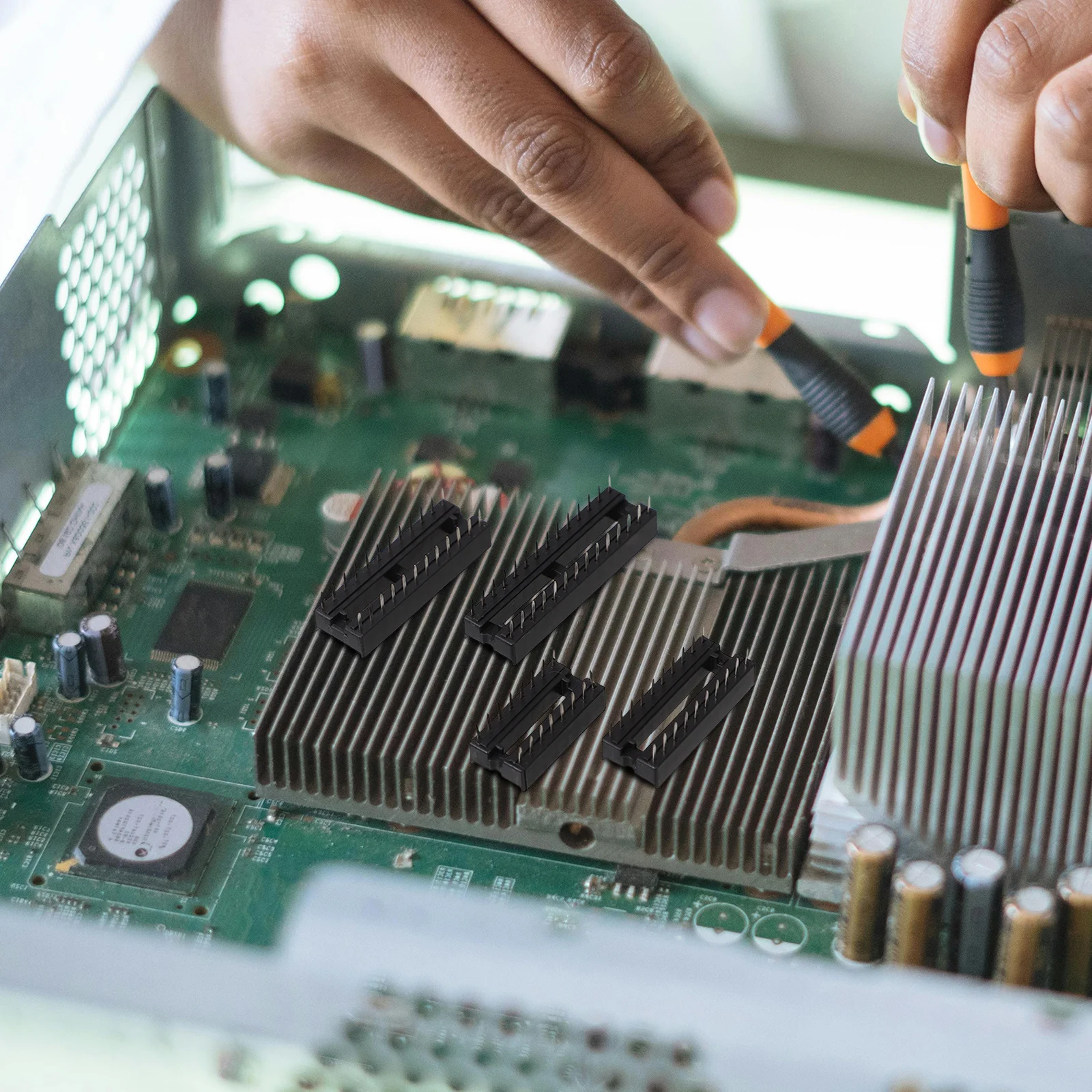 

Набор микросхем Dip 6, 8, 14, 16, 18, 20, 24, 28-контактный черный прочный разъем для интегральной схемы, основание микроконтроллера с рассеиванием тепла