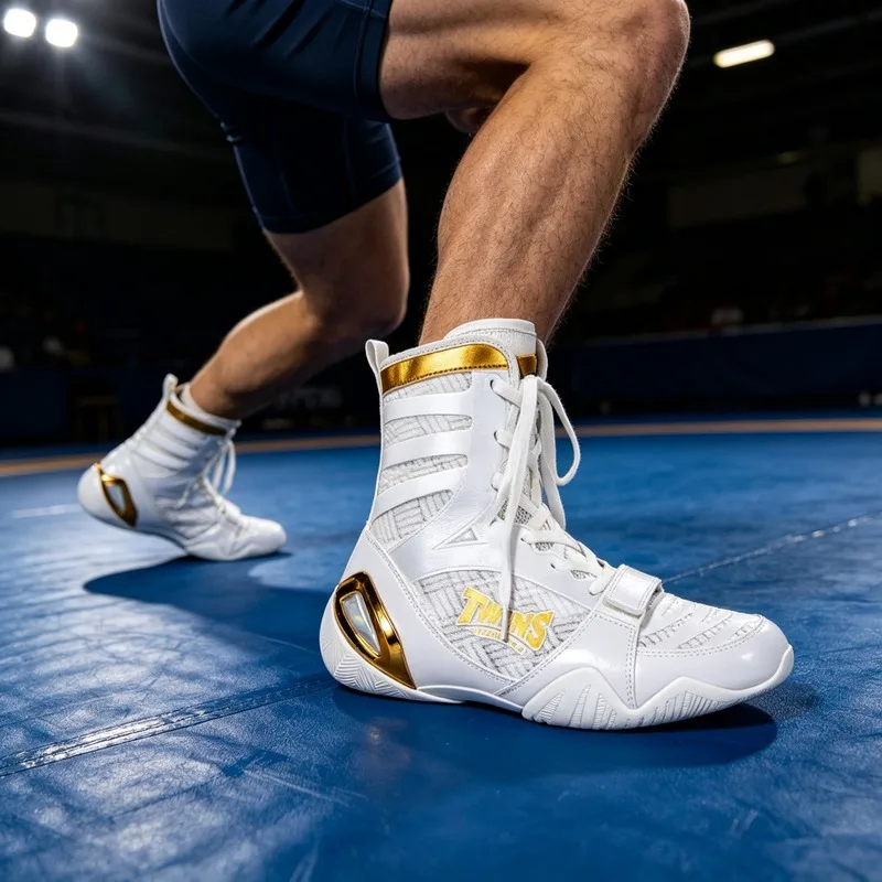 2026 New Luxury Men Wrestling Boots Anti-Slip Boxing Shoes For Men Top Quality Men Fighting Shoes High Top Man Gym Training Shoe