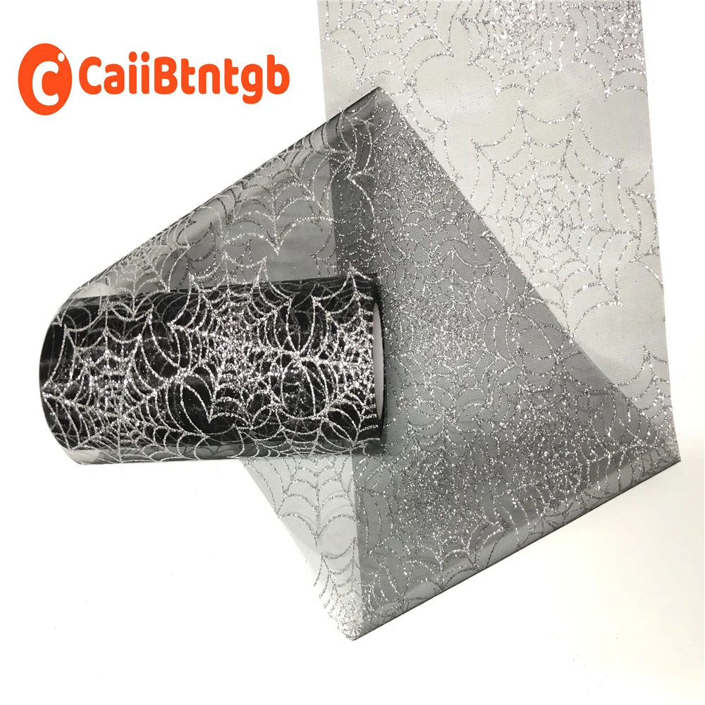 15cm * 10 yards Glitzer Halloween Tüll Roll Spinnennetz Muster für Girlande machen Dekoration DIY – Detail 9