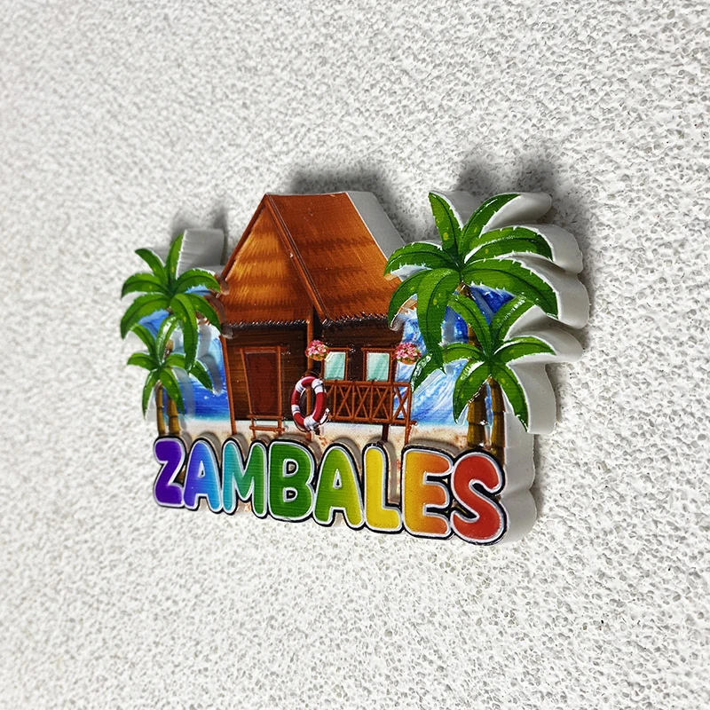 Philippines three description Ritz travel souvenir crafts seaside holiday cottage home decoration 3d stereo refrigerator sticker