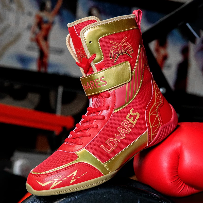 2026 New Wrestling Boots for Men Black White Boxing Shoes Man Designer Fighting Boots Youth Indoor Sports Shoes Sneakers Men