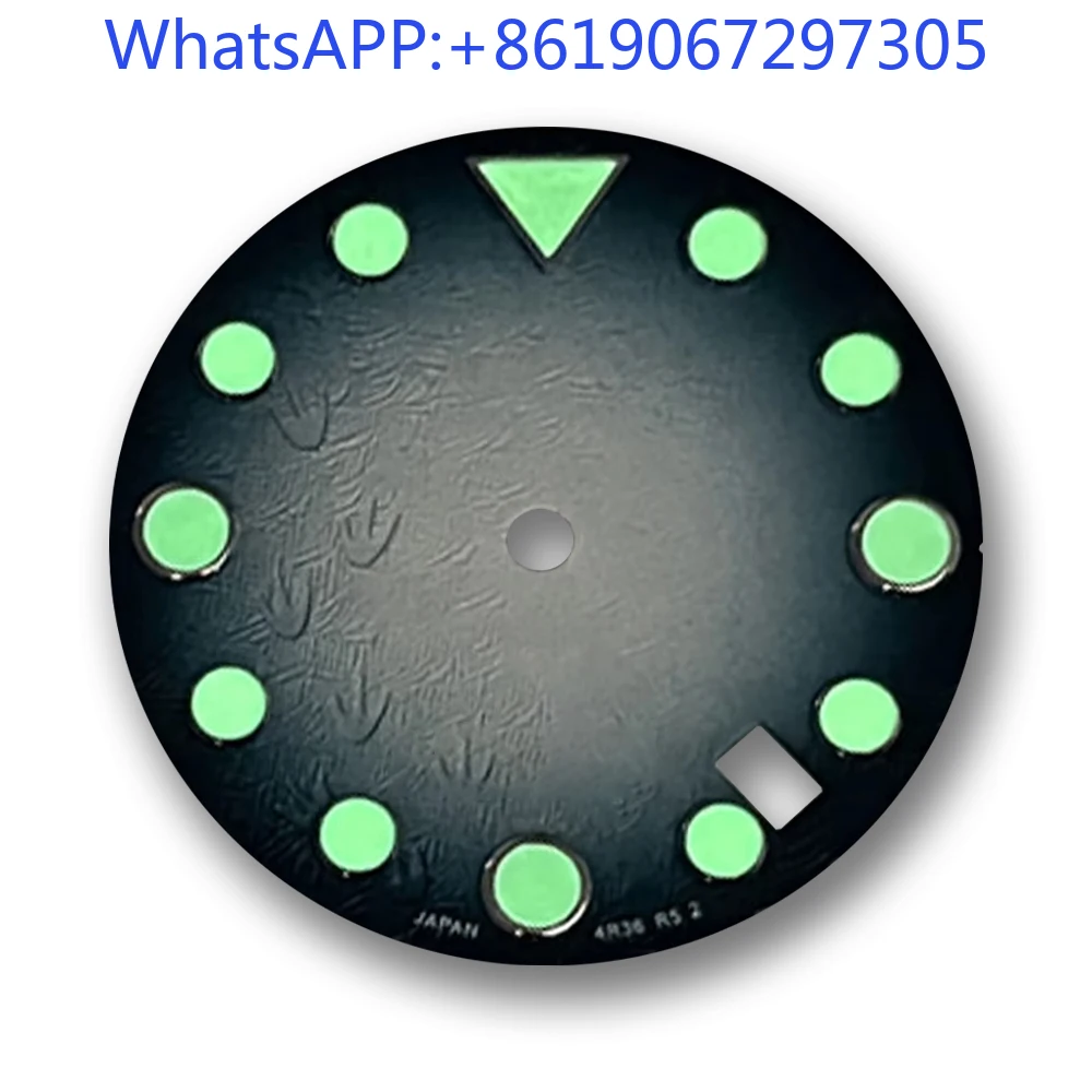 

Blue Black Artistic Waffle Footprints Watch Dial Suitable for NH35/36 Automatic Movement Green lume Mod Parts nh35 case