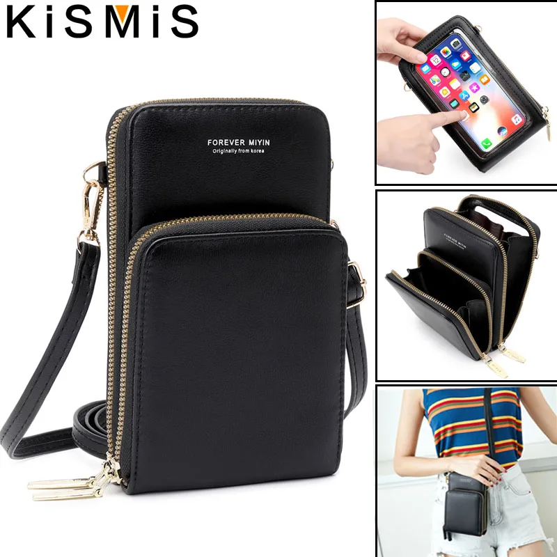 Crossbody Cellphone Purse Shoulder Bags Women Multi-functional Touch Screen Bag RFID Blocking Card Wallet Female Messenger Bag