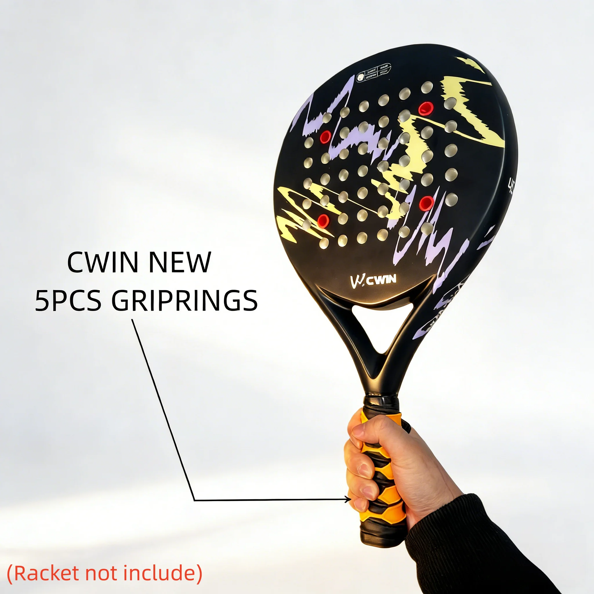 

Новые кольца для обмотки рукоятки ракетки для падела CWIN, 5 шт., профессиональные, нескользящие, комфортные, легкие, износостойкие, универсальные