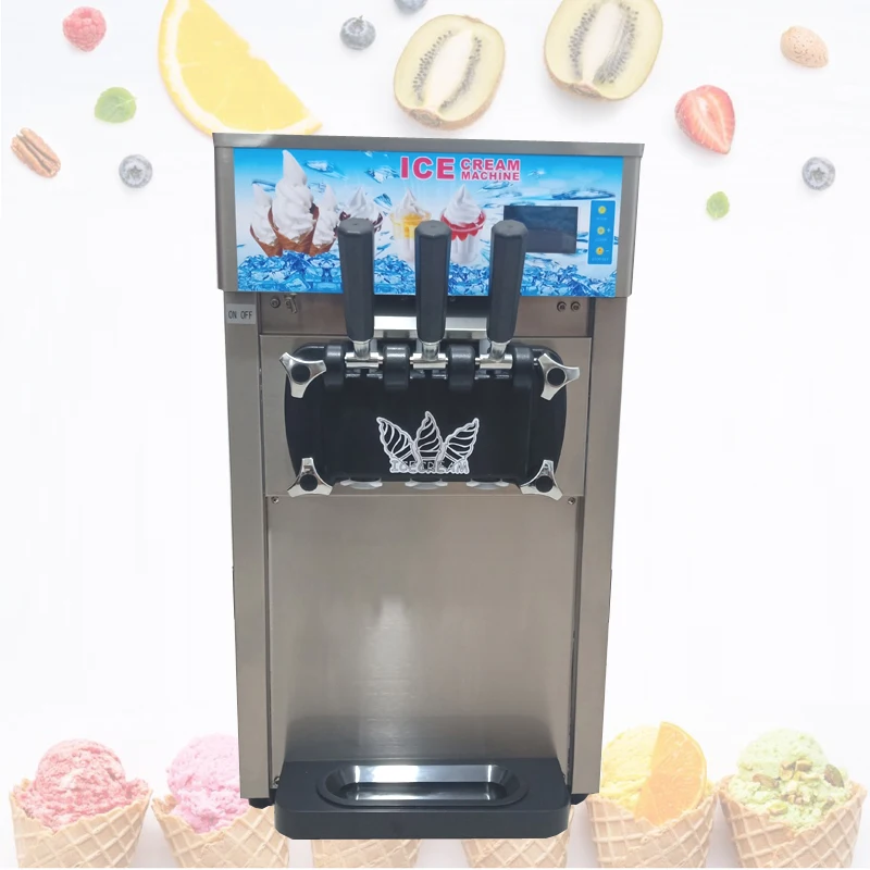 

Three-color Soft Ice Cream Machine Desktop Commercial Ice Cream Making Machine