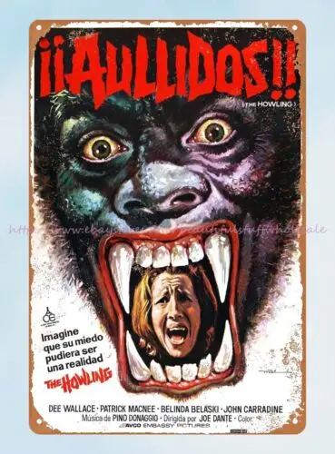 THE HOWLING 1981 Spanish movie poster JOE DANTE DEE WALLACE metal tin sign