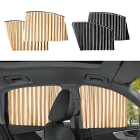 4Pcs Car Sunshade Window Curtain UV Protection Heat Insulation Car Interior Accessories No Hole Punching Magnetic Track Curtains